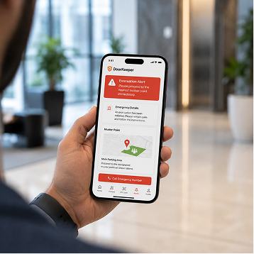Emergency evacuation alert shown on a phone